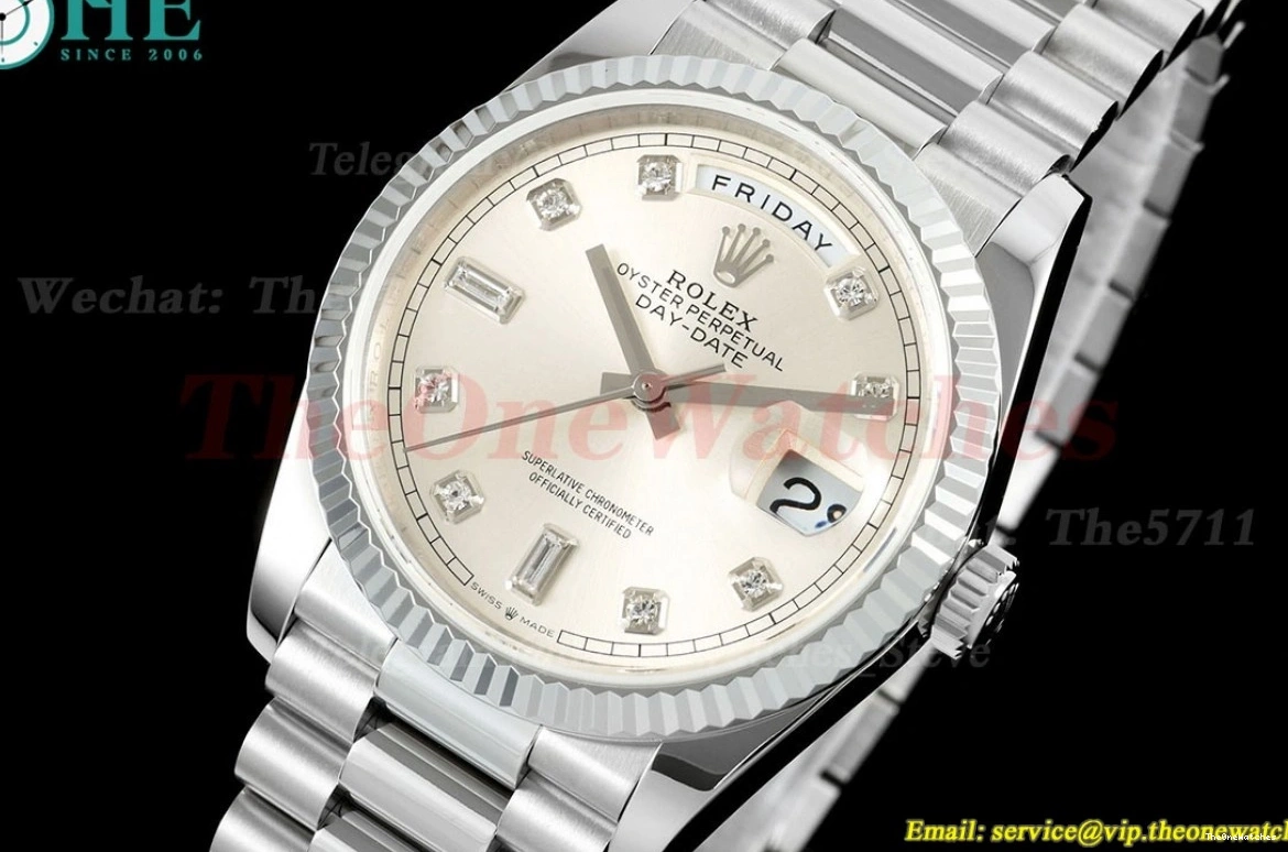 Silver 36mm V3 SS Dia DayDate 128239 SS QF VR3255(Gain Weight) 0223